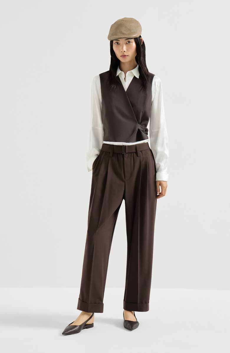 Brunello Cucinelli Sartorial Baggy trousers, Alternate, color, Cocoa