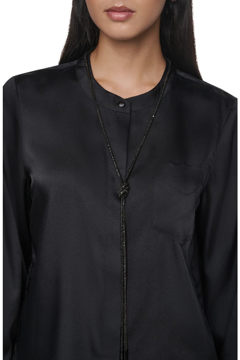 Embellished Necktie Long Sleeve Shirt, Alternate, color, BLACK
