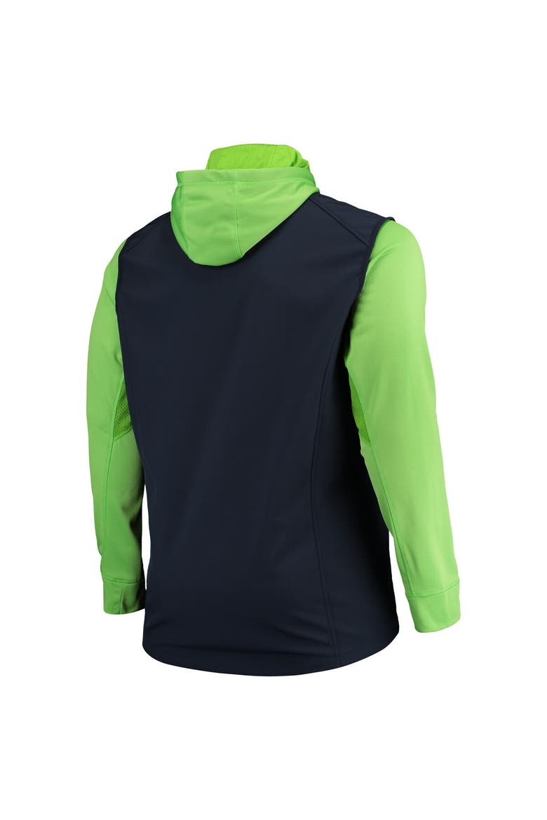 Men's Dunbrooke College Navy/Neon Green Seattle Seahawks Big & Tall Alpha Full-Zip Hoodie Jacket, Alternate, color, Navy