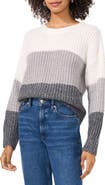 Vince Camuto Sequin Colorblock Stripe Sweater