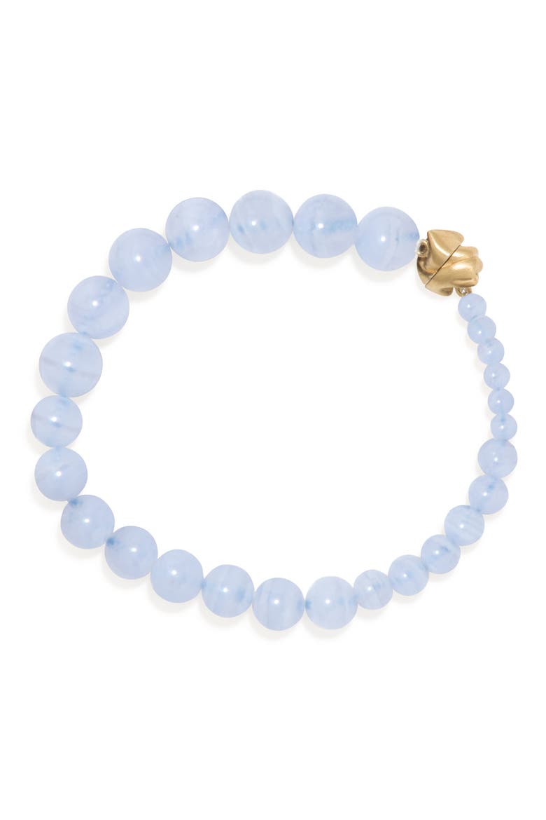 Tidelands Blue Lace Agate Bracelet, Main, color, 18CT GOLD PLATED