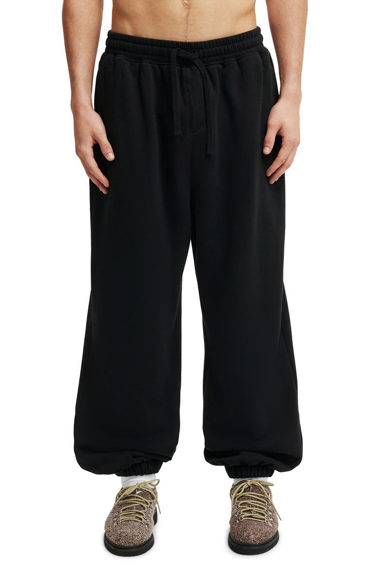 Cotton On Men's Super Baggy Cuffed Track Pant, Main, color, Black