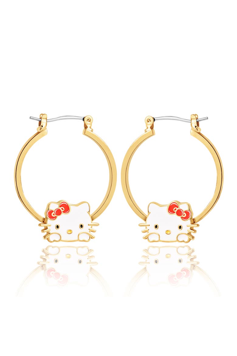Gold Flash Plated Hoop Earrings, Alternate, color, Gold