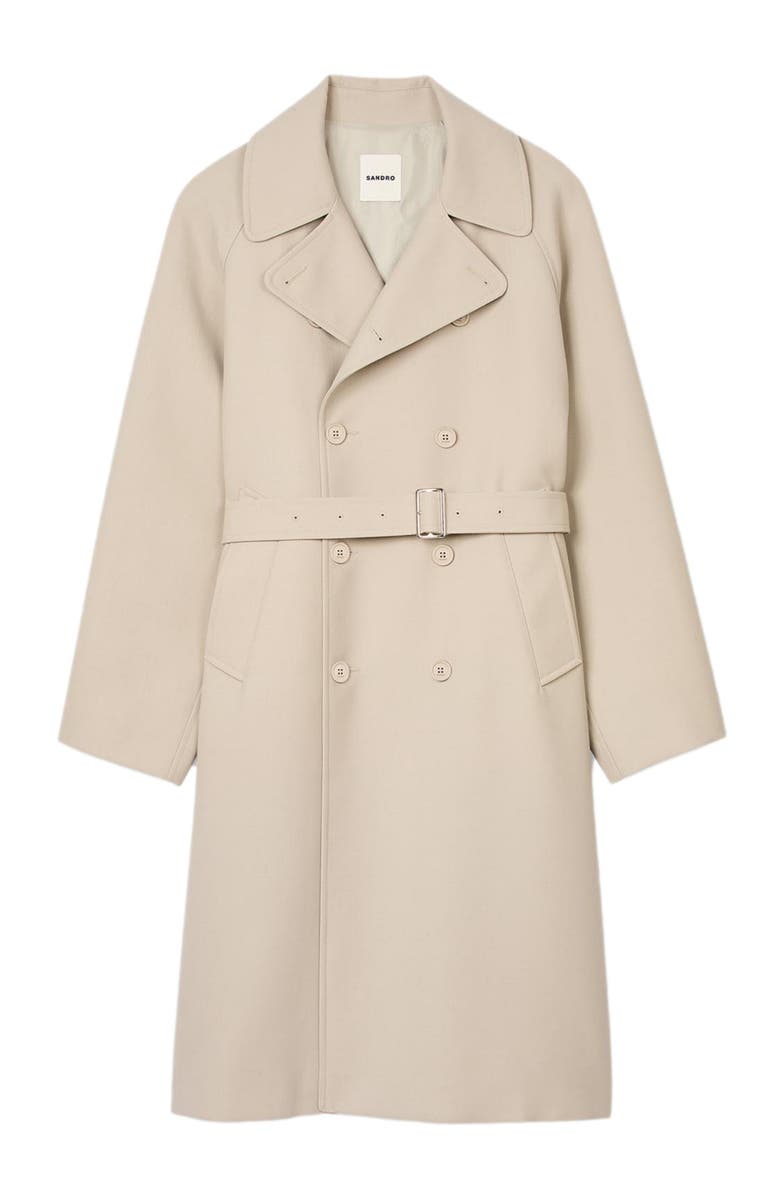 SANDRO Long trench coat, Alternate, color, 