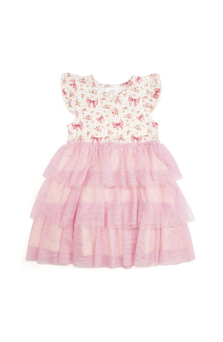 Sweet Wink Ditsy Floral Short Sleeve Tutu Dress, Main, color, Multicolor