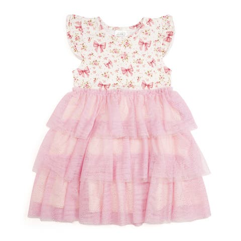 Ditsy Floral Short Sleeve Tutu Dress (Toddler, Little Kid & Big Kid)