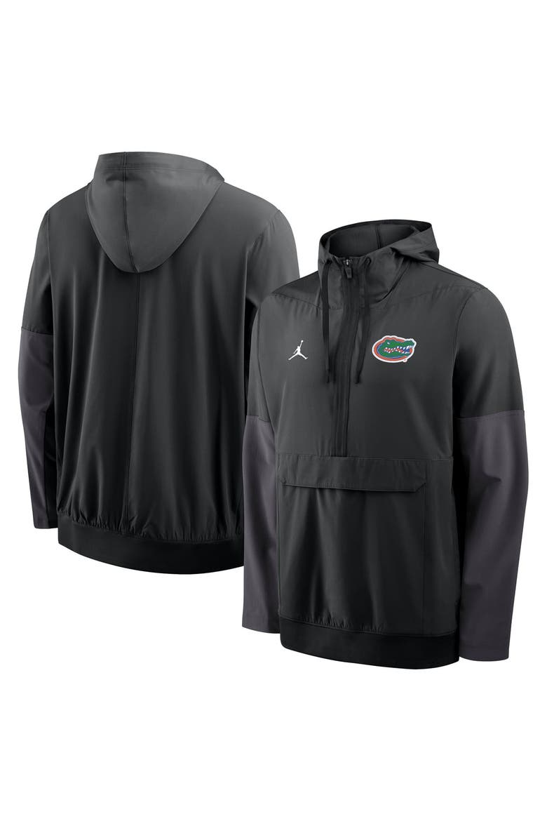 Men's Jordan Brand Black Florida Gators Anorak Half-Zip Hooded Jacket, Main, color, Black