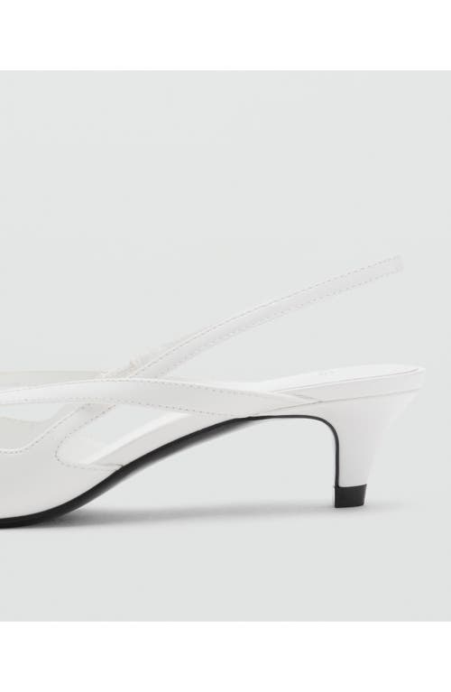 Mango Slingback Kitten Heel Pump In White