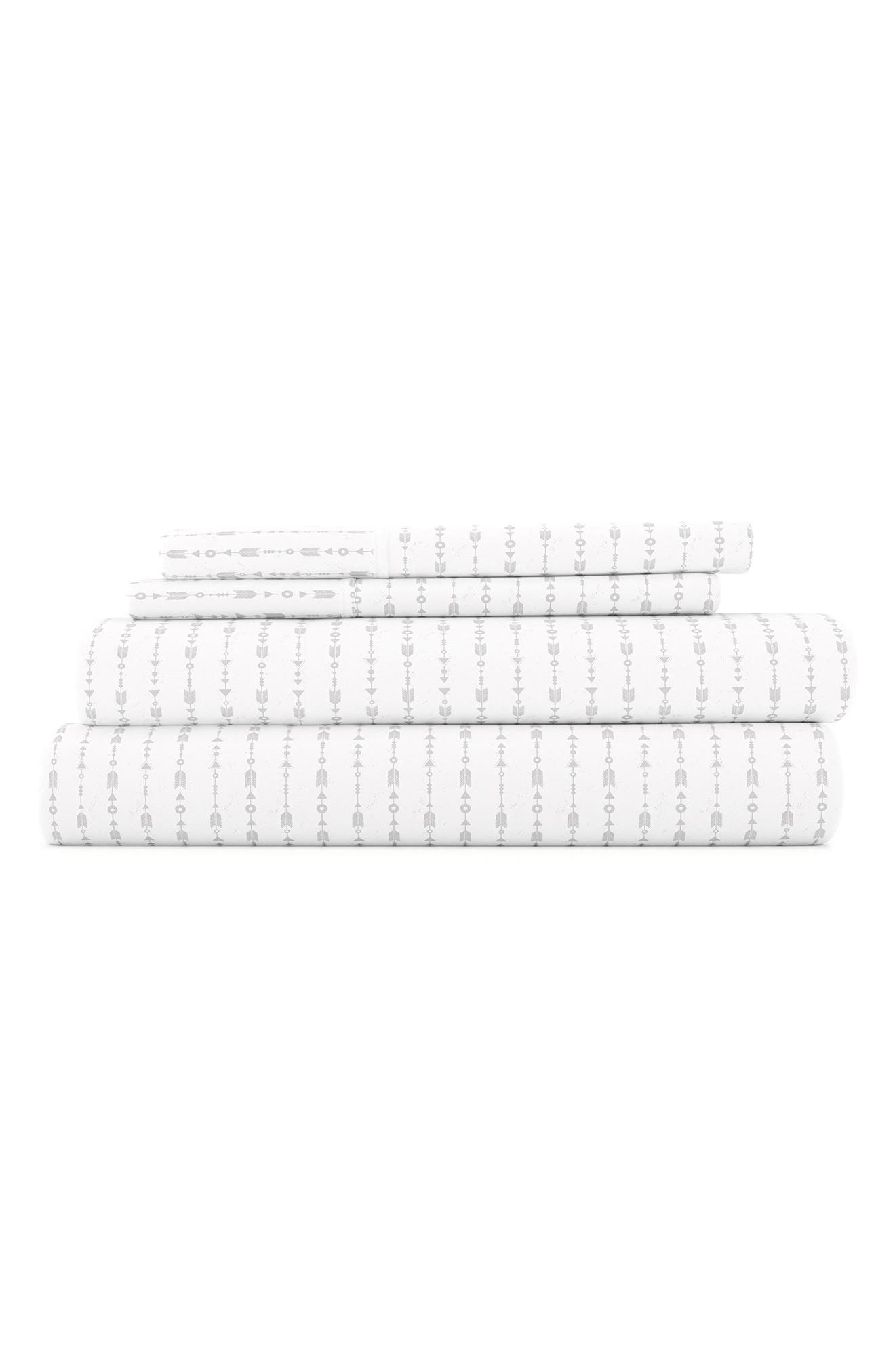 HOMESPUN IENJOY HOME Premium Ultra Soft Elegant Beaded Arrows 4-Piece Sheets Set
