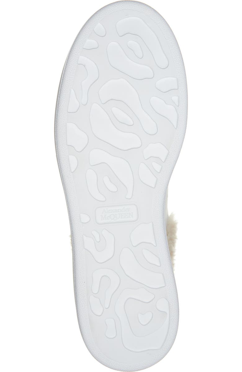 McQueen Oversize Genuine Shearling Trim Sneaker, Alternate, color, White/ Beige