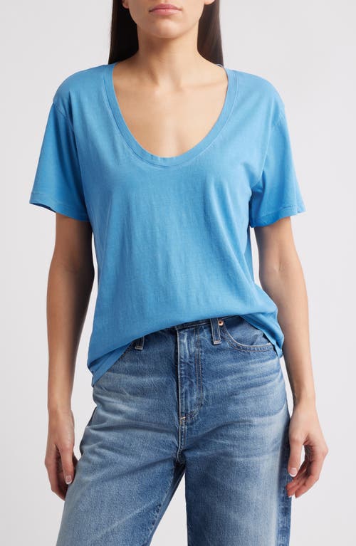 Treasure & Bond Relaxed Scoop Neck Cotton T-shirt In Blue Parisian