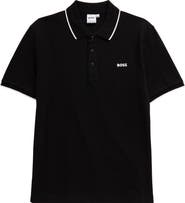 BOSS Kidswear Kids' Tipped Cotton Piqué Polo