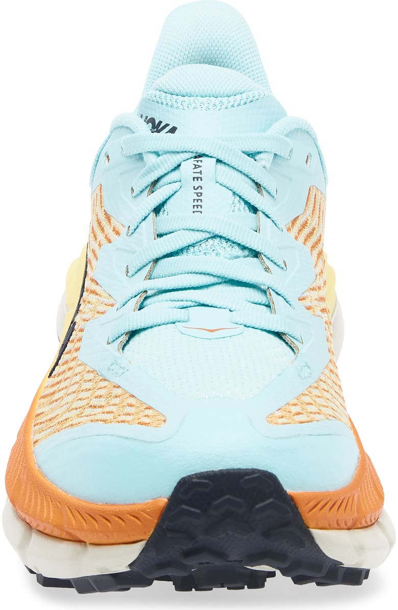HOKA Mafate Speed 4 Trail Running Shoe, Alternate, color, Cloudless / Sherbet