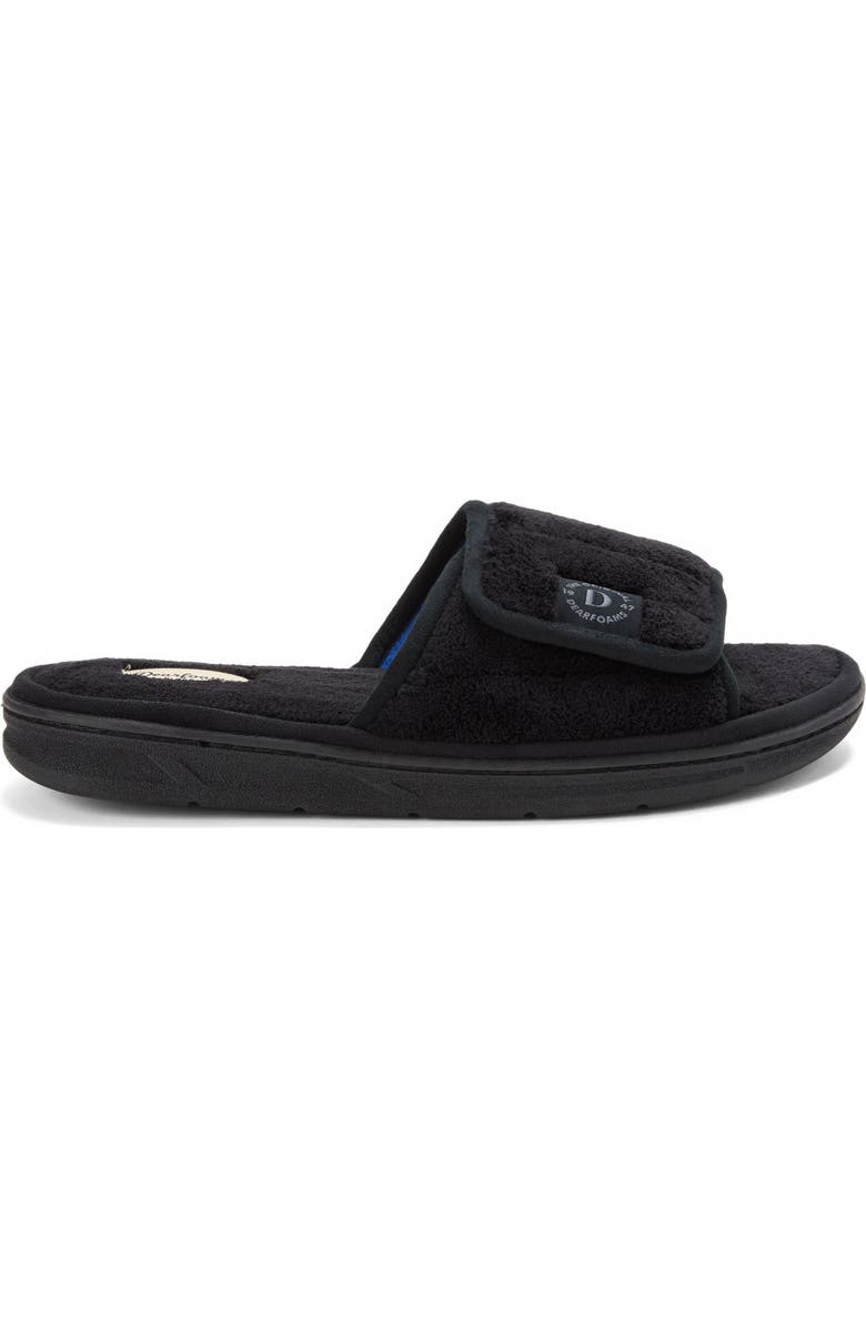 DEARFOAMS Collin Terry Adjustable Shower Slide Slipper, Alternate, color, Black