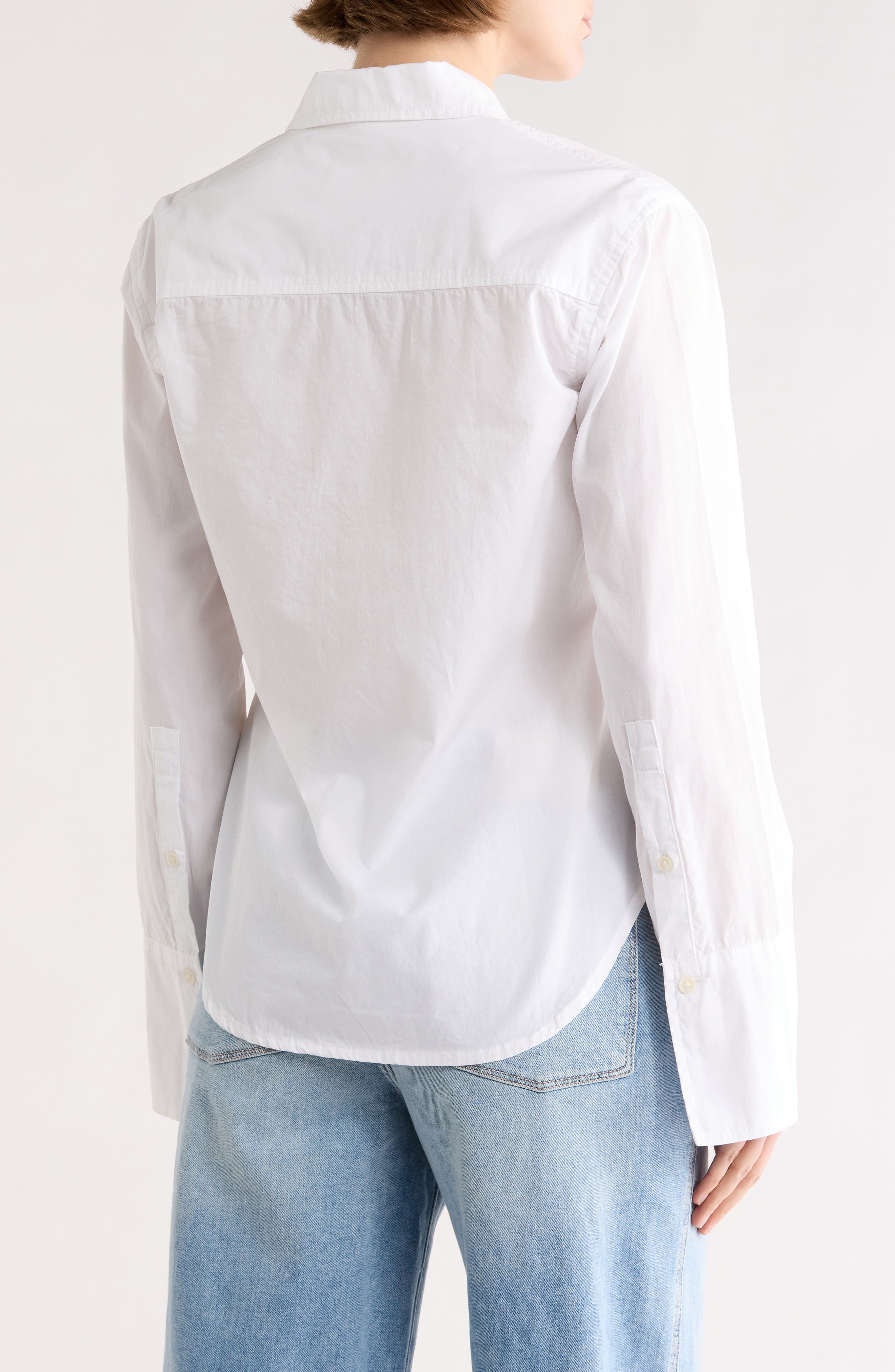 Lisette Solid Poplin Button-Up Shirt - image 2