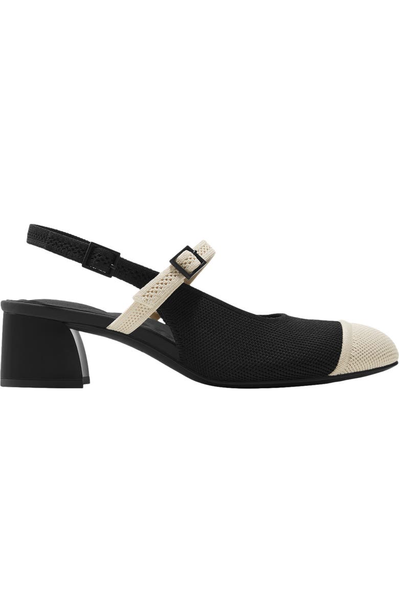 VIVAIA Almond-Toe Slingback Mary-Jane Sandals, Alternate, color, Black Ivory