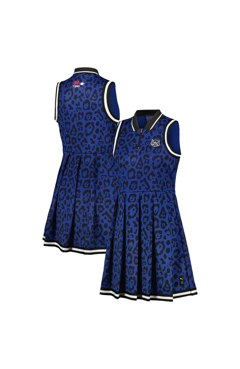 PUMA Women's Puma Royal 3M Open Golf x Hoops V-Neck Quarter-Zip Sleeveless Dress, Main, color, 