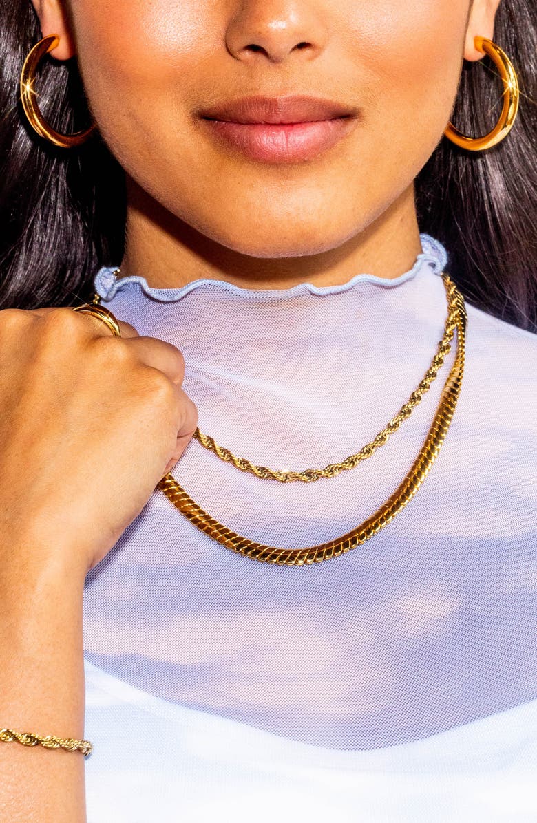 Local Eclectic Medium Tube Hoop Earrings, Alternate, color, Gold