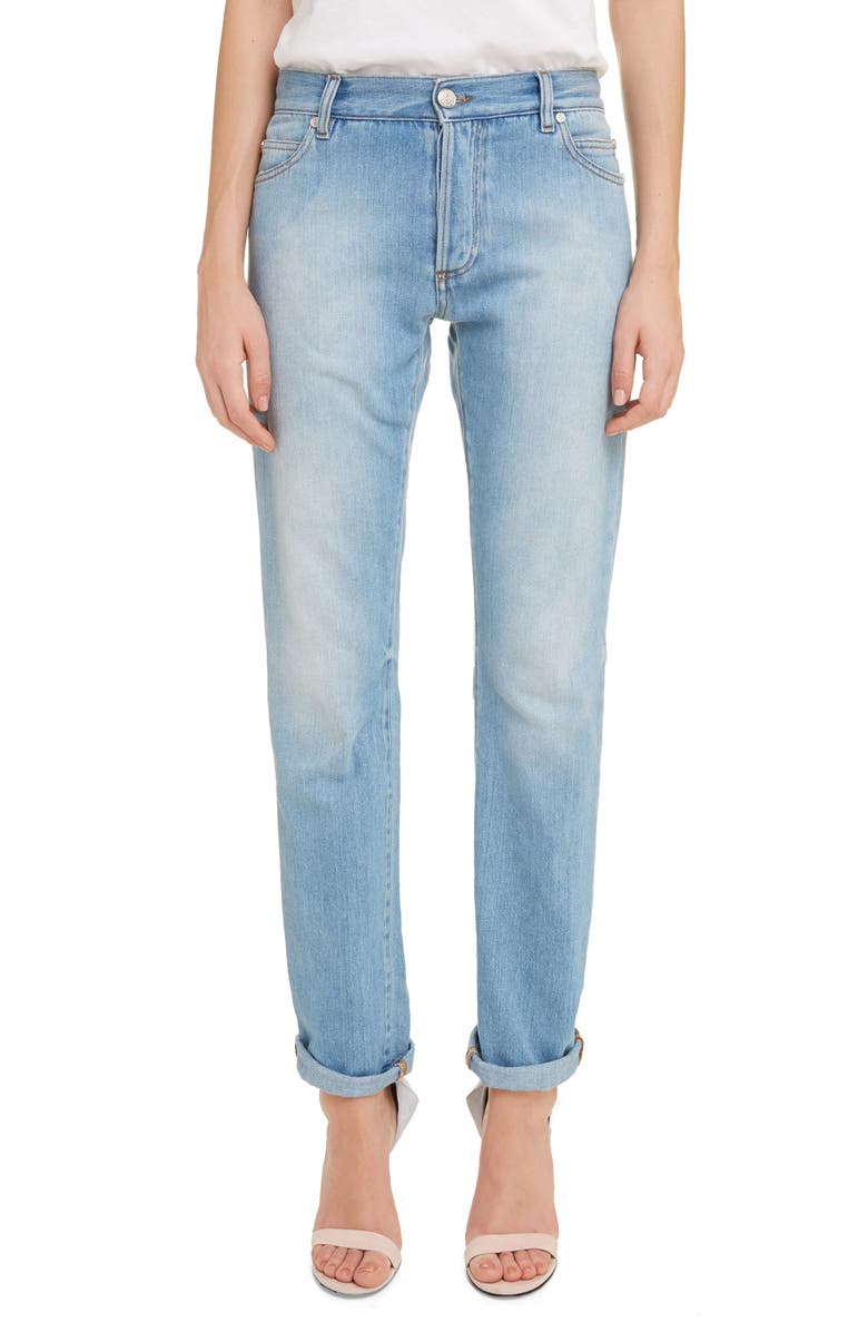 Balmain Straight Fit Jeans, Main, color, 