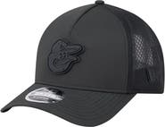 New Era Men's New Era Black Baltimore Orioles Badged M-Crown A-Frame 9FORTY Trucker Adjustable Hat