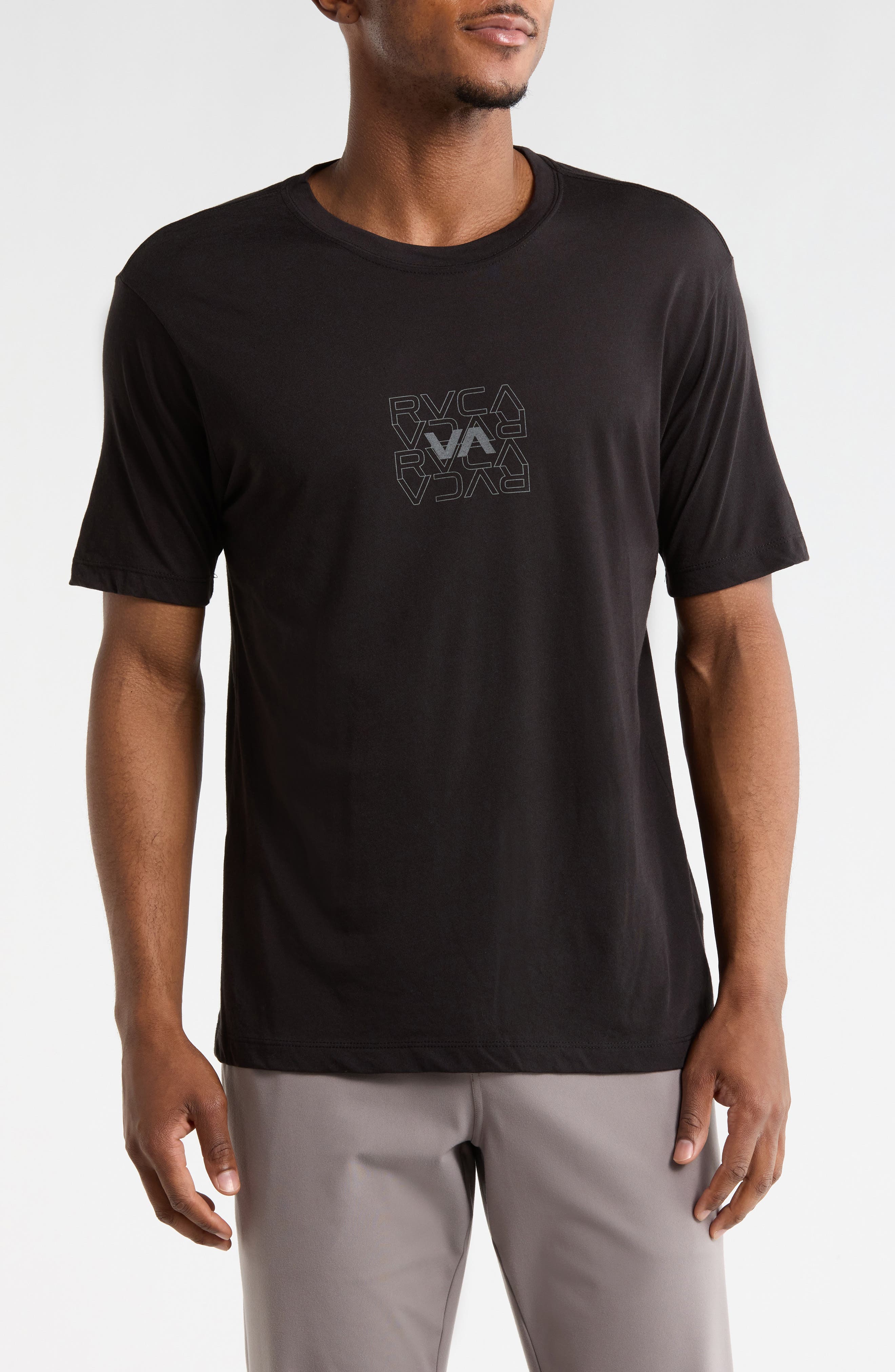 Rvca Pin Flip Logo Sport T-shirt In Black