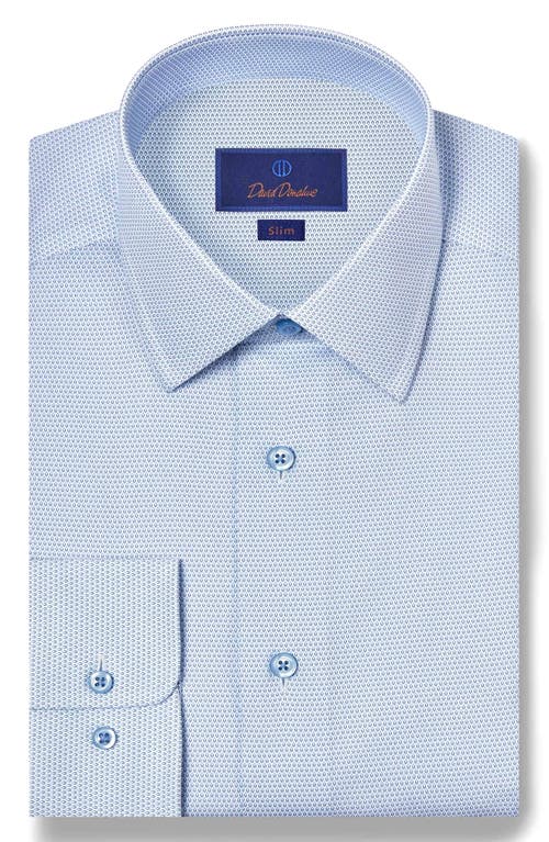 David Donahue Slim Fit Micro Print Dress Shirt In Blue