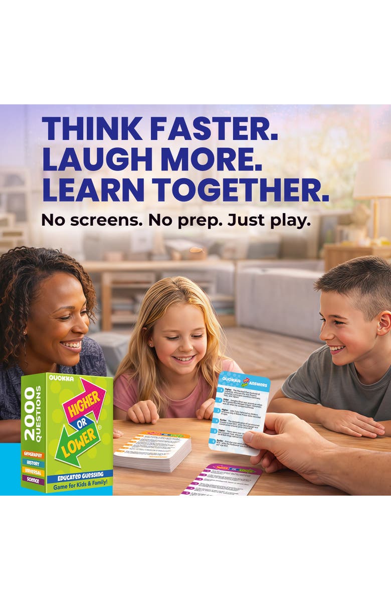 Quokka Higher or Lower Card Game for Kids and Families, Alternate, color, 4 Set