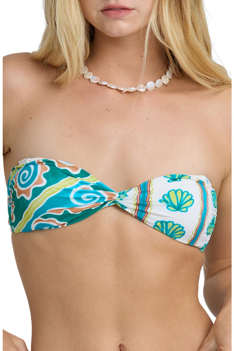 Salty Waves Twist Bandeau Bikini Top, Main, color, CLIMBING IVY