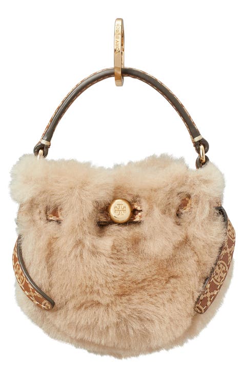 Romy Genuine Shearling Bucket Key Fob