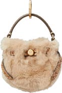 Tory Burch Romy Genuine Shearling Bucket Key Fob
