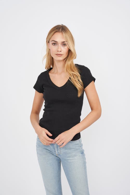 Marea Pointelle V-neck Tee