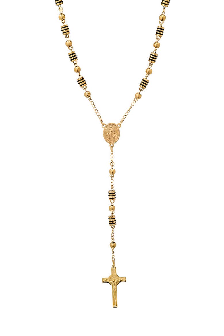 Men's Stainless Steel Rosary Necklace, Main, color, GOLD