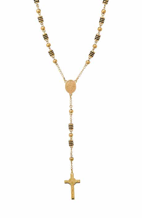 Men's Stainless Steel Rosary Necklace