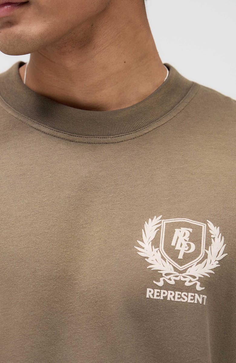 Represent Crest Oversize Graphic T-Shirt, Alternate, color, Dark Taupe