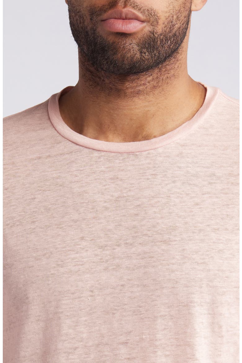 Men's Linen Crewneck T-Shirt, Alternate, color, PINK CAKE