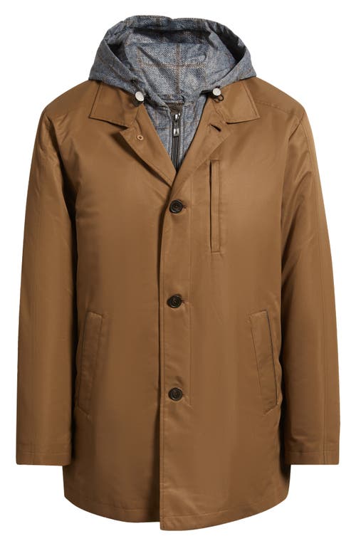 Johnston & Murphy Upton Raincoat With Removable Liner In Brown