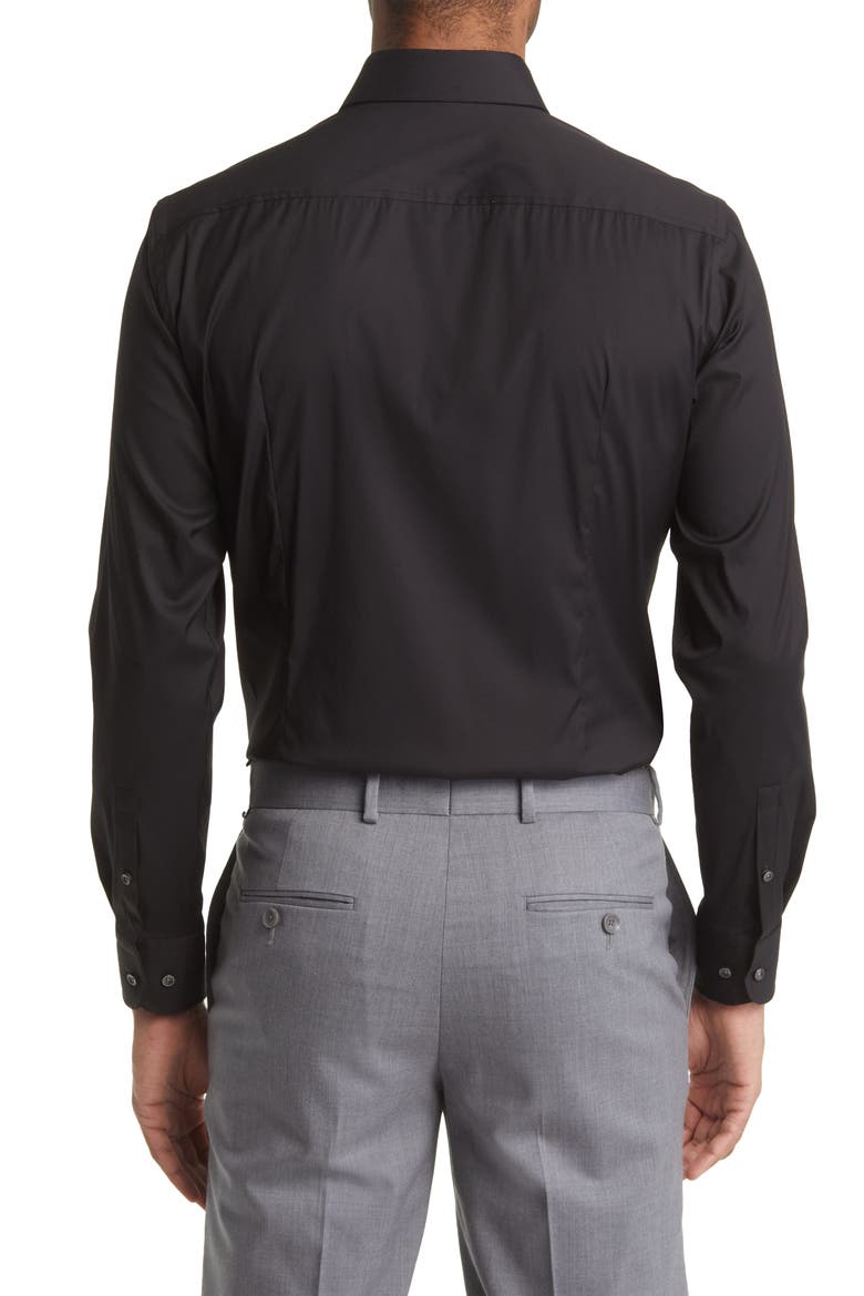 Hank Slim Fit Cotton Blend Dress Shirt, Alternate, color, BLACK