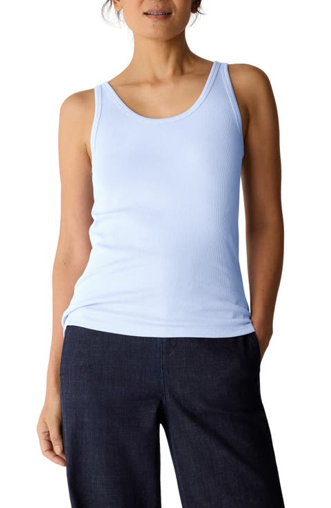 Slim Fit Scoop Neck Stretch Cotton Tank