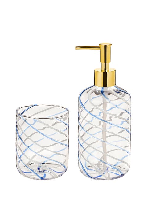 Toothbrush Holder and Liquid Soap Dispenser 2 Pcs Set
