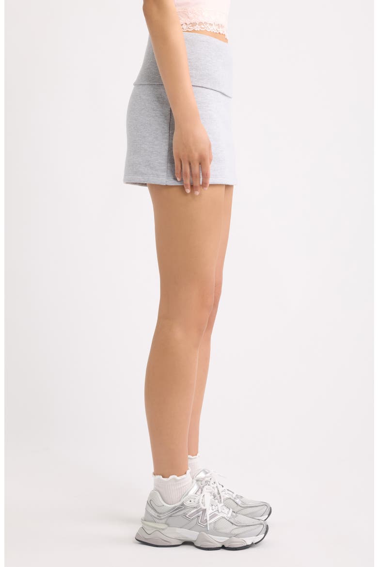 Foldover Fleece Miniskort, Alternate, color, GREY SOFT HEATHER