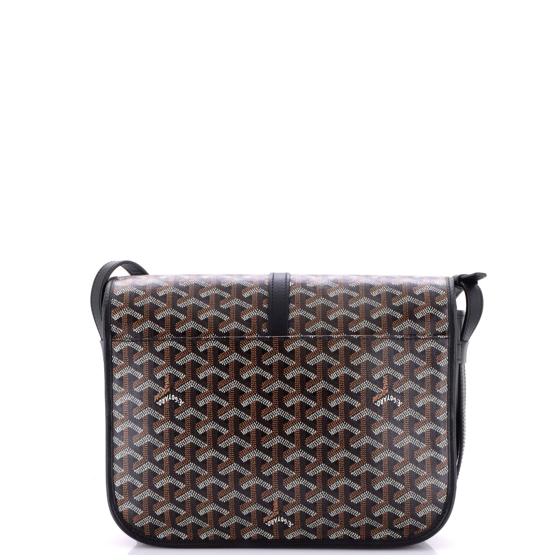 Pre-Owned Goyard Belvedere II Messenger Bag Coated Canvas MM, Alternate, color, Black