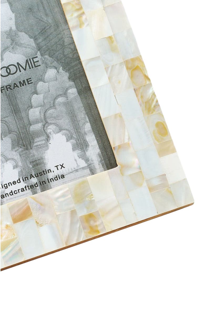 Matr Boomie Chitra Mother of Pearl Picture Frame- Hand Carved Fair Trade, Alternate, color, White