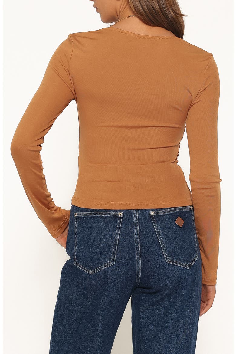 Velda Draped Asymmetrical Knit Top, Alternate, color, TOFFEE BROWN