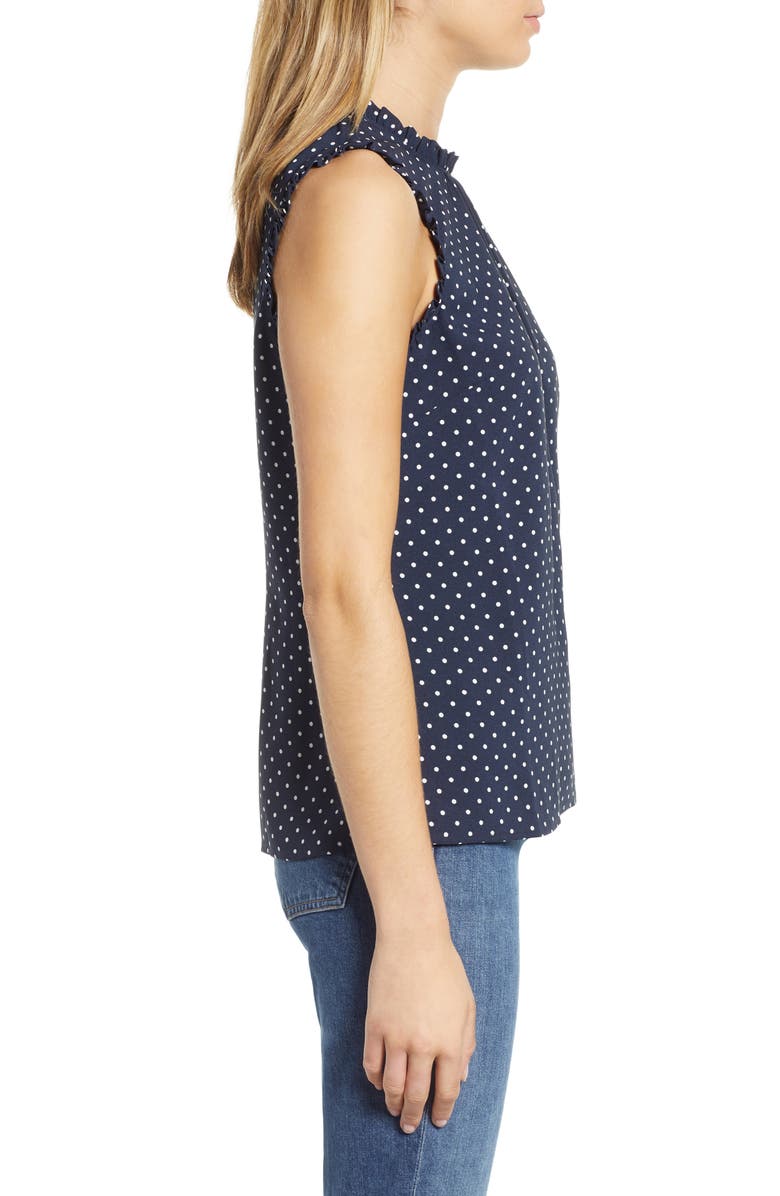 1901 Gathered Neck Sleeveless Blouse, Alternate, color,