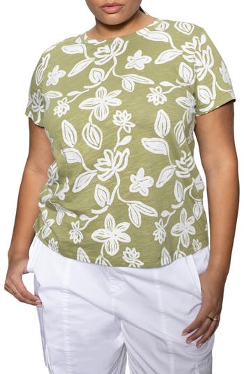 Sanctuary The Perfect Geo Print Cotton Blend Knit Top