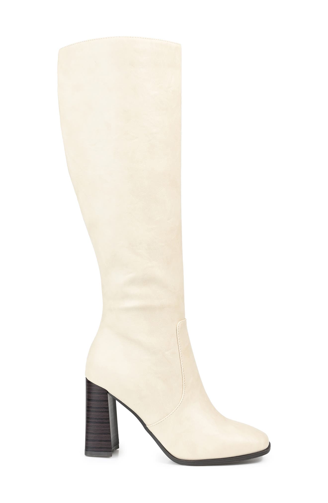 Journee Collection Karima Vegan Leather Tall Boot, Alternate, color, Off White