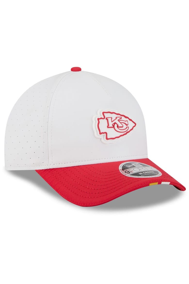 Men's New Era  White/Red Kansas City Chiefs 2025 NFL Training Camp A-Frame 9FORTY Adjustable Hat, Alternate, color, White