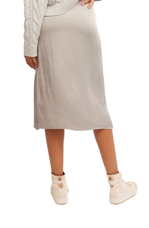 FREE PEOPLE FREE PEOPLE ANALISE BUTTON FRONT SATIN MIDI SKIRT