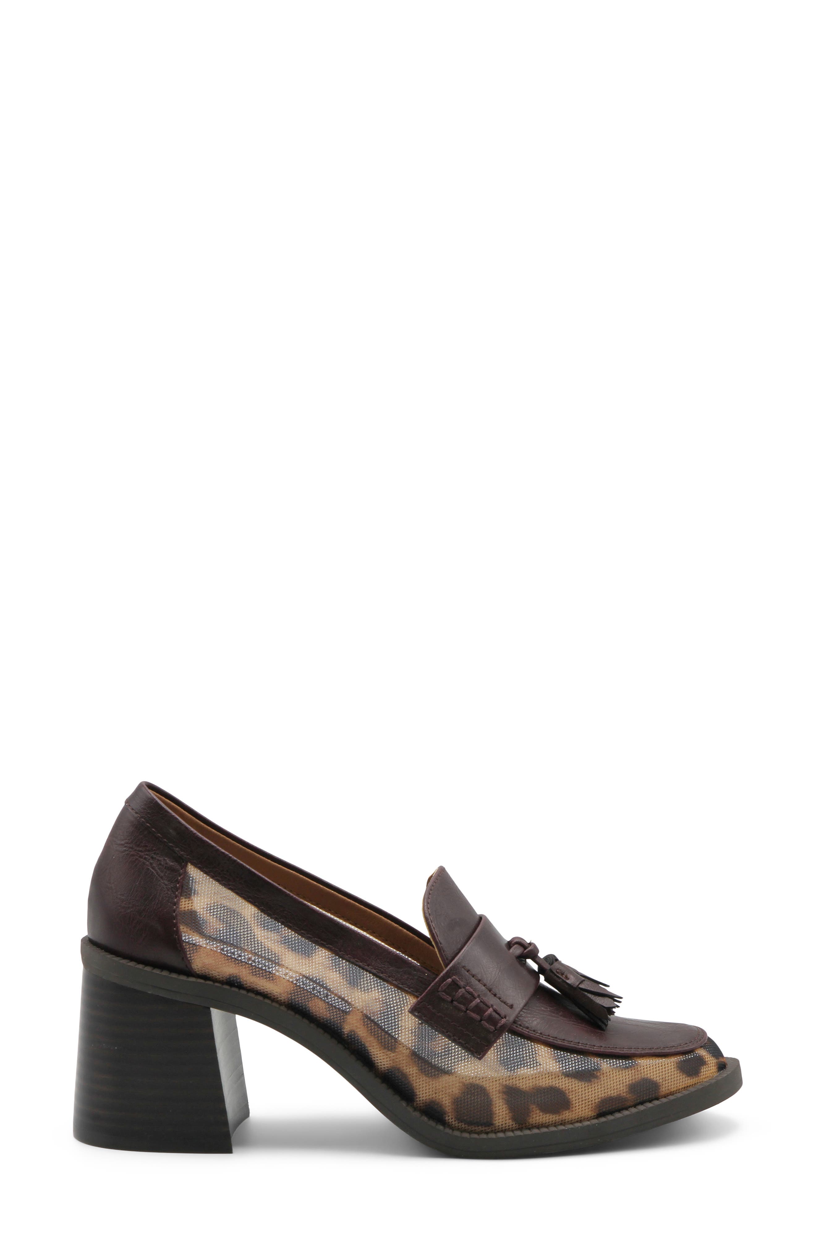 Katie Block Heel Tassel Loafer, Alternate, color, DARK BROWN