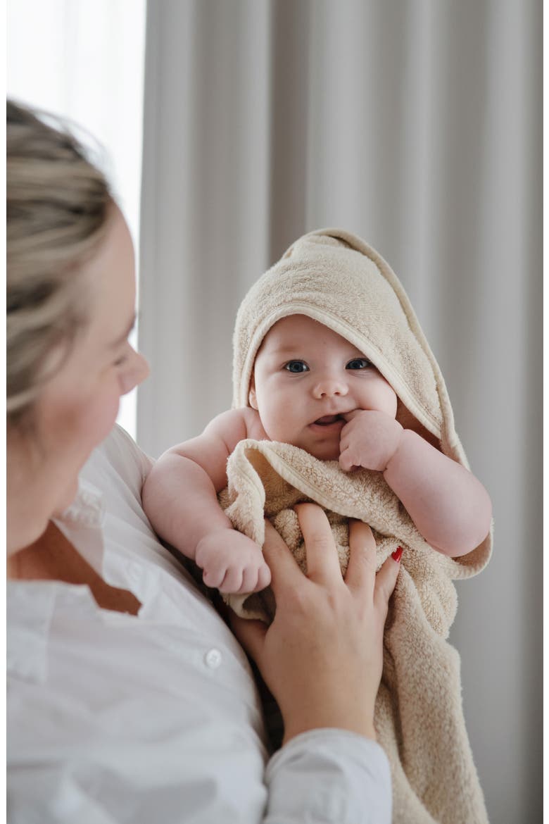 Hooded Organic Cotton Towel, Alternate, color, PEARL